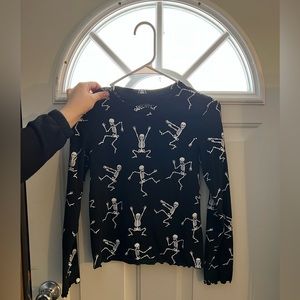 Black long sleeve crop top